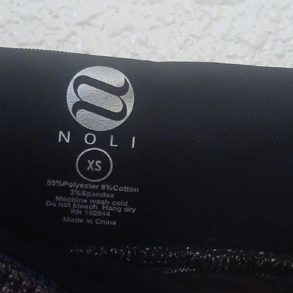 Make Offer!  Noli Gray Glitter Pants with Elastic Waistband and Cuffs - Picture 3 of 3